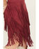 Image #3 - Idyllwind Women's Tina Faux Suede Fringe Midi Skirt, Maroon, hi-res