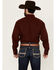 Image #4 - Roper Men's Amarillo Solid Long Sleeve Snap Western Shirt, Burgundy, hi-res