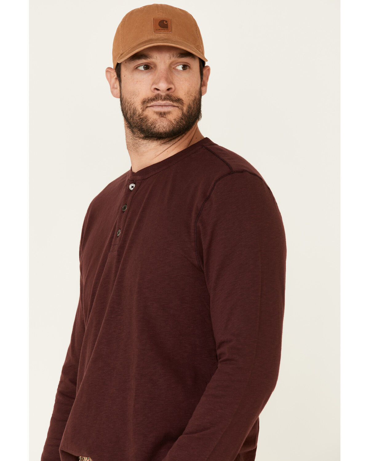 Image #4 - Flag & Anthem Men's Maroon Fairbanks Henley Long Sleeve Shirt, Maroon, hi-res