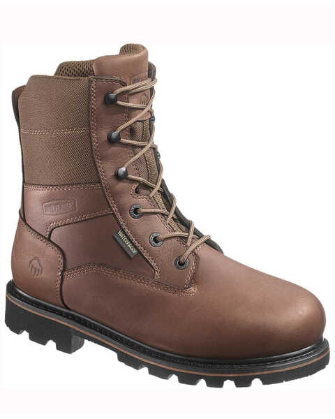 Wolverine Men's Waterproof 8" Lace-Up Boots - Round Toe, Brown, hi-res