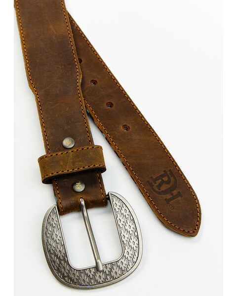 Image #2 - Red Dirt Hat Co. Men's Distressed Leather Belt, Brown, hi-res