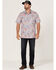 Image #2 - Scully Men's Birds Of Paradise Floral Print Short Sleeve Button Down Western Shirt , Red, hi-res