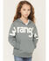 Image #1 - Wrangler Girls' Bold Logo Hoodie, Teal, hi-res