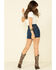 Wrangler Modern Women's Dark Wash Basic High Rise Raw Shorts , Blue, hi-res