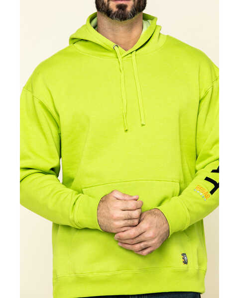 Image #4 - Ariat Men's Lime Heather Rebar Graphic Hooded Work Sweatshirt , Green, hi-res