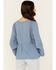 Image #4 - Wild Moss Women's Crochet Trim Top, Blue, hi-res