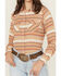Image #3 - Panhandle Women's Striped Print Long Sleeve Snap Western Shirt, Cream, hi-res