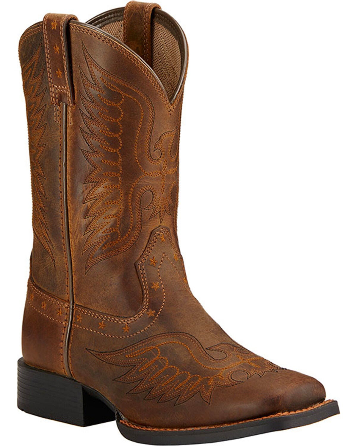 Ariat Boys' Honor Western Boots - Square Toe, Dark Brown, hi-res