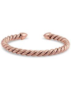 Montana Silversmiths Women's Roped In Rose Gold Cuff Bracelet, Silver, hi-res