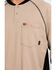 Cinch Men's FR Henley Long Sleeve Work T-Shirt , Beige/khaki, hi-res
