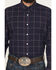 Image #3 - Wrangler X Cody Johnson Men's Plaid Print Long Sleeve Button-Down Western Shirt - Tall, Navy, hi-res