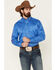 Ariat Men's Blue Team Logo Button Long Sleeve Western Shirt , Blue, hi-res