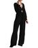  Stetson Women's Crepe Long Sleeve Jumpsuit, Black, hi-res
