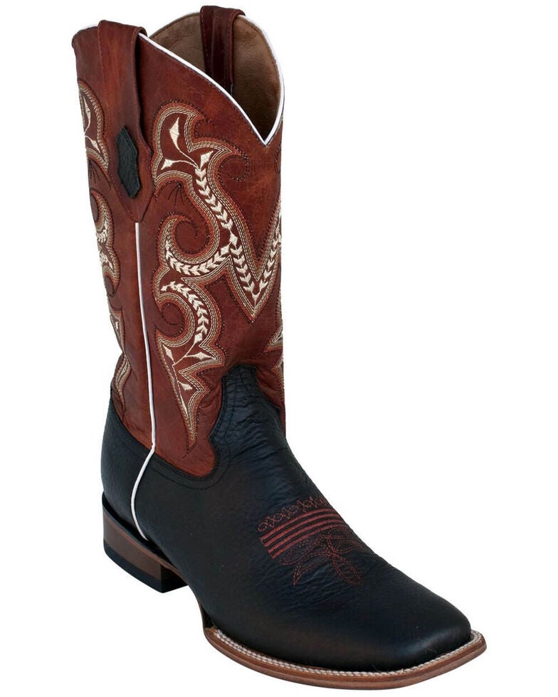 Ferrini Men's Black Cowhide Western Boots Square Toe Country Outfitter