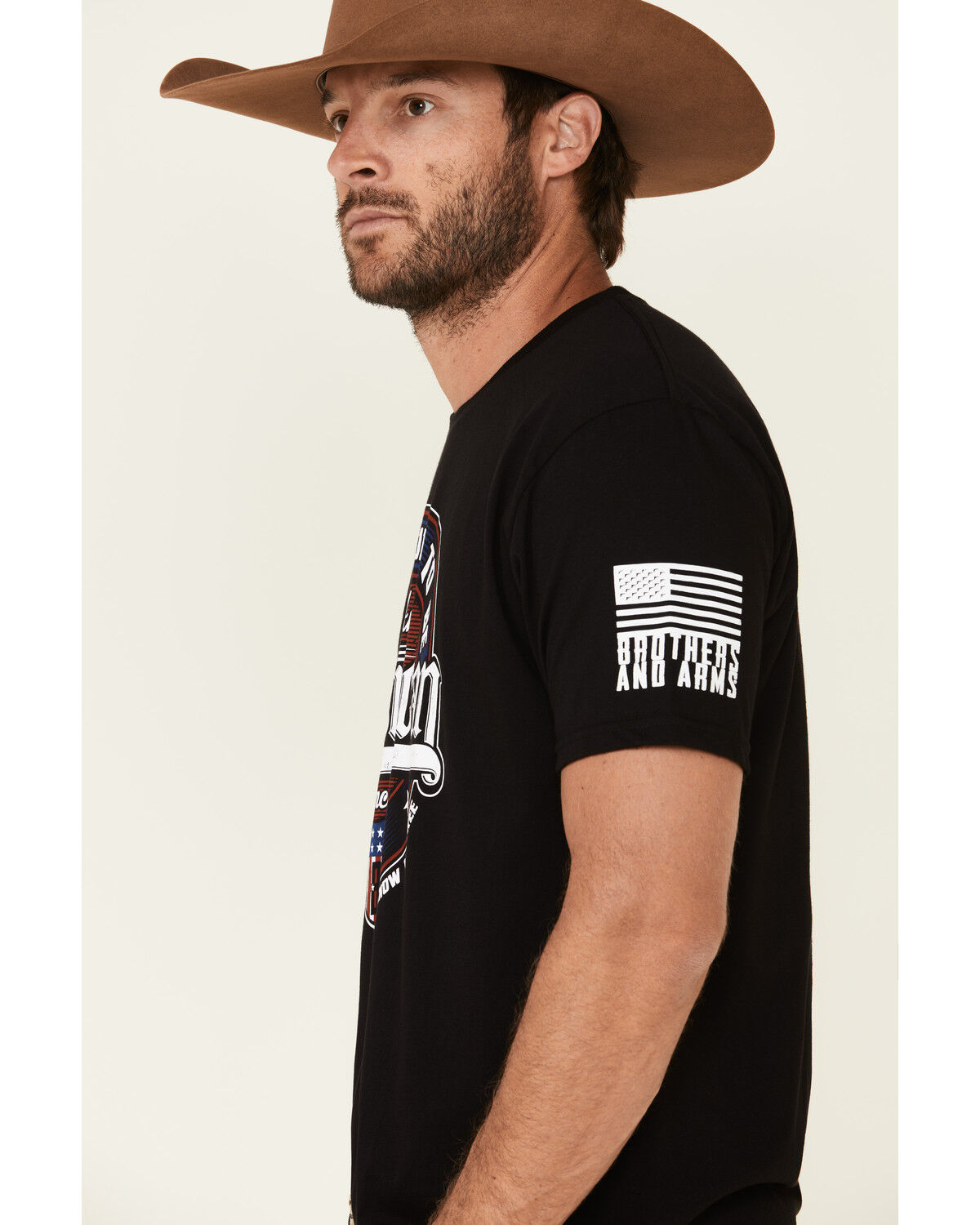 Image #4 - Brothers & Arms Men's Proud To Be American Graphic T-Shirt, Black, hi-res