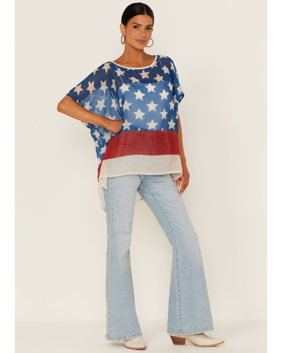Image #2 - Tasha Polizzi Women's Stars & Stripes Spirit Poncho, Multi, hi-res