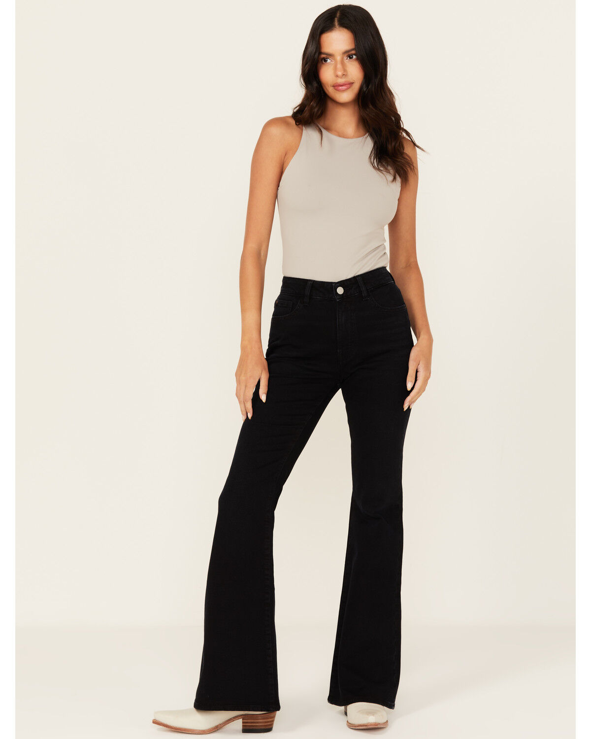 Image #1 - Warp + Weft Women's Mia Dark Wash High Rise Flare Stretch Denim Jeans, Dark Wash, hi-res