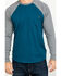 Hawx Men's Charcoal Baseball Raglan Crew Long Sleeve Work Shirt, Charcoal, hi-res
