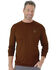 Image #1 - Wrangler Men's Riggs Crew Performance Long Sleeve Work T-Shirt, Brown, hi-res