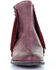 Circle G Women's Wine Studded Fringe Booties - Round Toe, Wine, hi-res