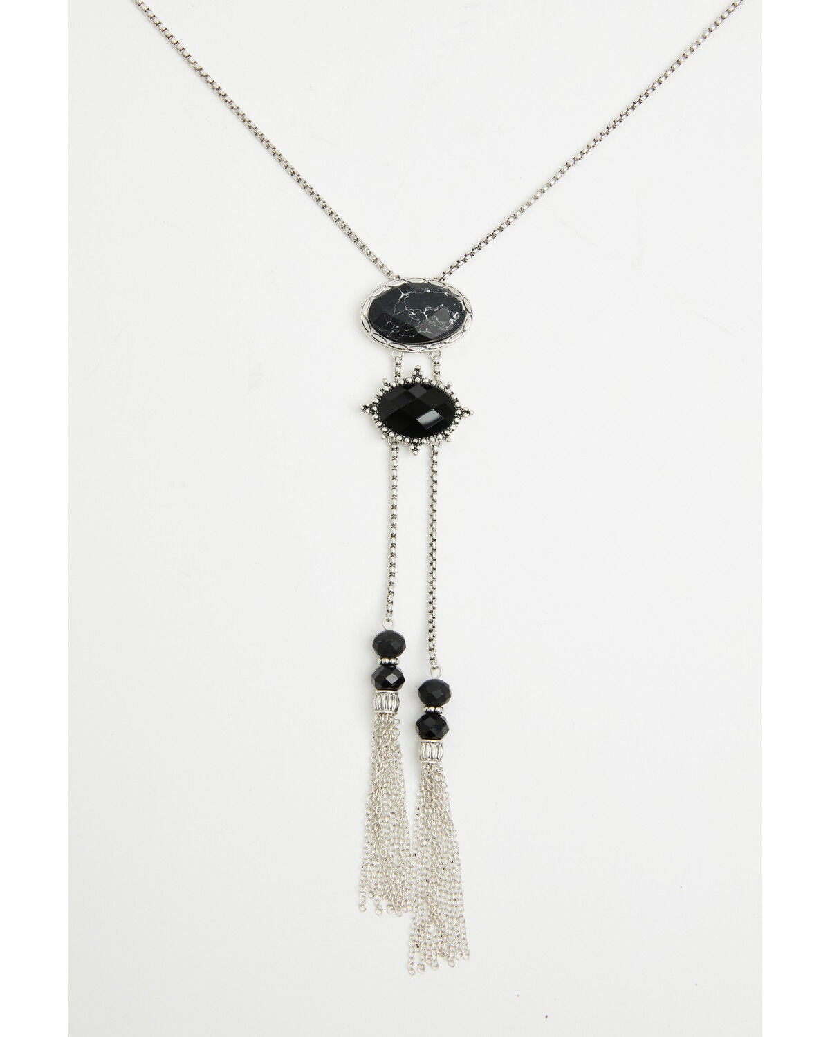 Lainey Wilson Women's Stone Tassel Bolo Necklace, Black, hi-res