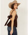 Image #2 - Shyanne Women's Tie Back Embellished Tank, Dark Brown, hi-res