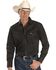 Wrangler Men's Solid Cowboy Cut Firm Finish Long Sleeve Work Shirt, Black, hi-res