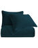 HiEnd Accents Deep Blue Stonewashed Cotton & Velvet 3-Piece King Quilt Set , Dark Blue, hi-res