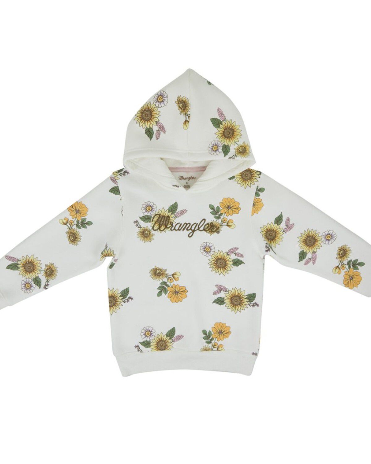 Image #1 - Wrangler Toddler Girls' Sunflower Embroidered Hoodie, White, hi-res