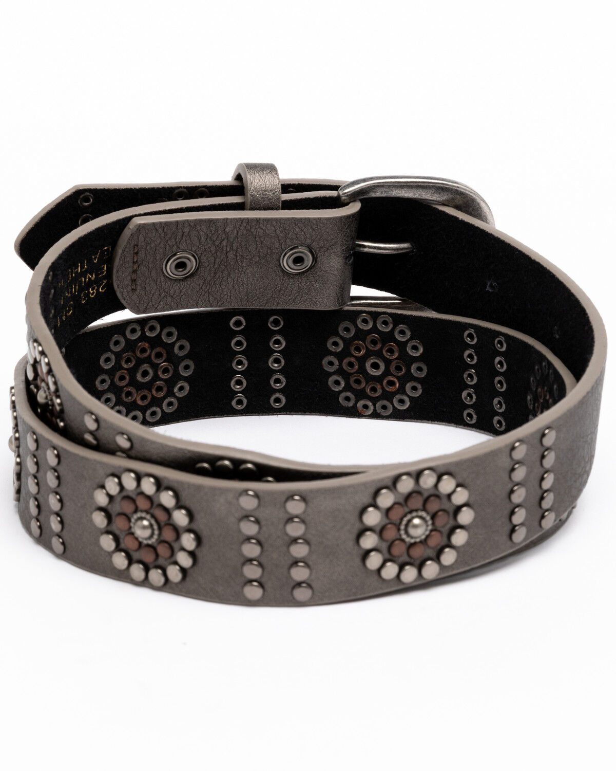 Image #2 - Shyanne Women's Floral Studded Pewter Belt, , hi-res