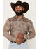 Image #1 - Cowboy Hardware Men's Tooled Floral Print Long Sleeve Snap Stretch Western Shirt, Tan, hi-res