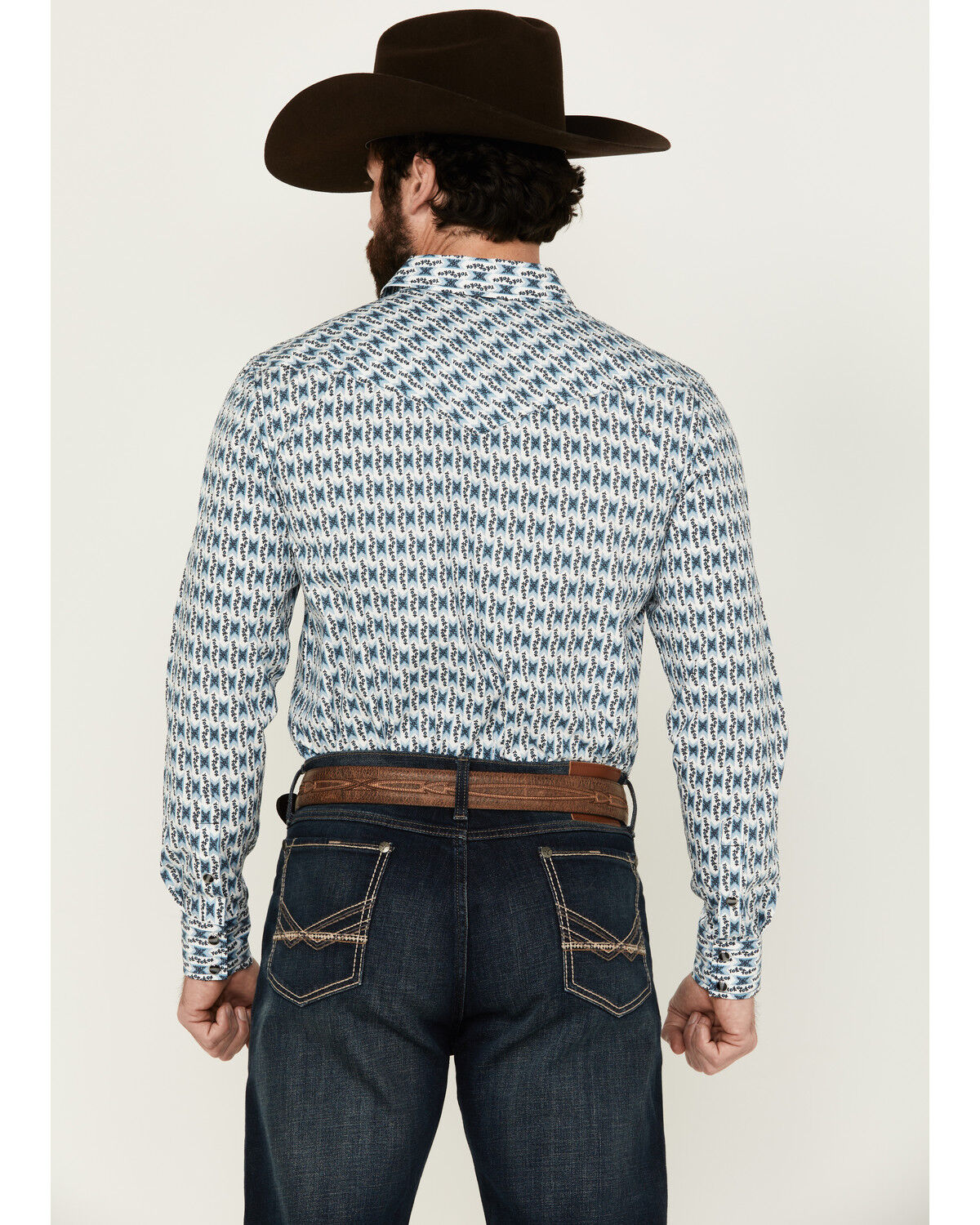 Image #4 - Gibson Men's Stevenson Floral Print Long Sleeve Snap Western Shirt, White, hi-res