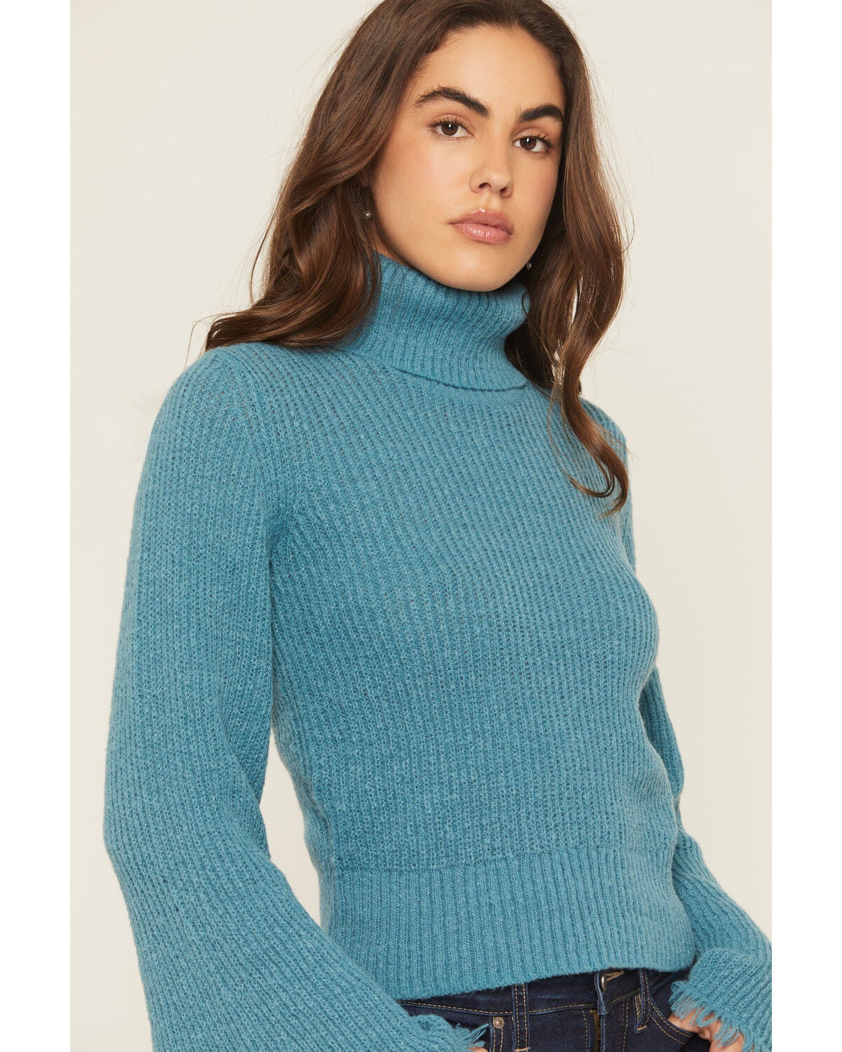 Image #2 - Shyanne Women's Bell Sleeve Marled Sweater, Turquoise, hi-res