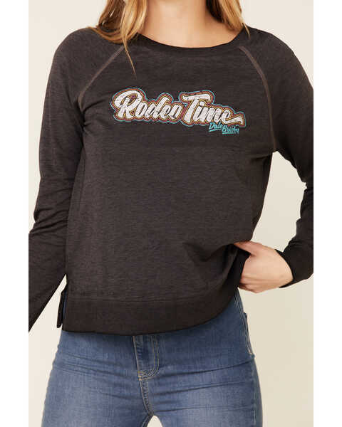 Image #3 - Dale Brisby Women's Rodeo Time Graphic Long Sleeve Top , Charcoal, hi-res