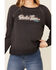 Dale Brisby Women's Charcoal Rodeo Time Graphic Long Sleeve Top , Charcoal, hi-res