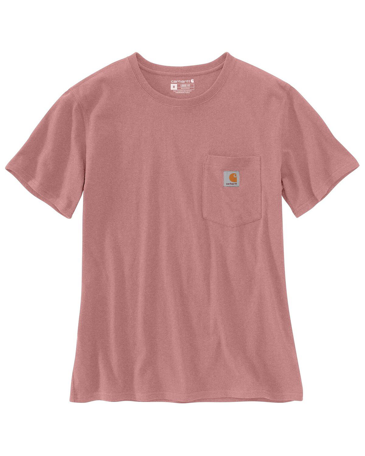 Image #2 - Carhartt Women's Loose Fit Heavyweight Short Sleeve Pocket T-Shirt, Rose, hi-res