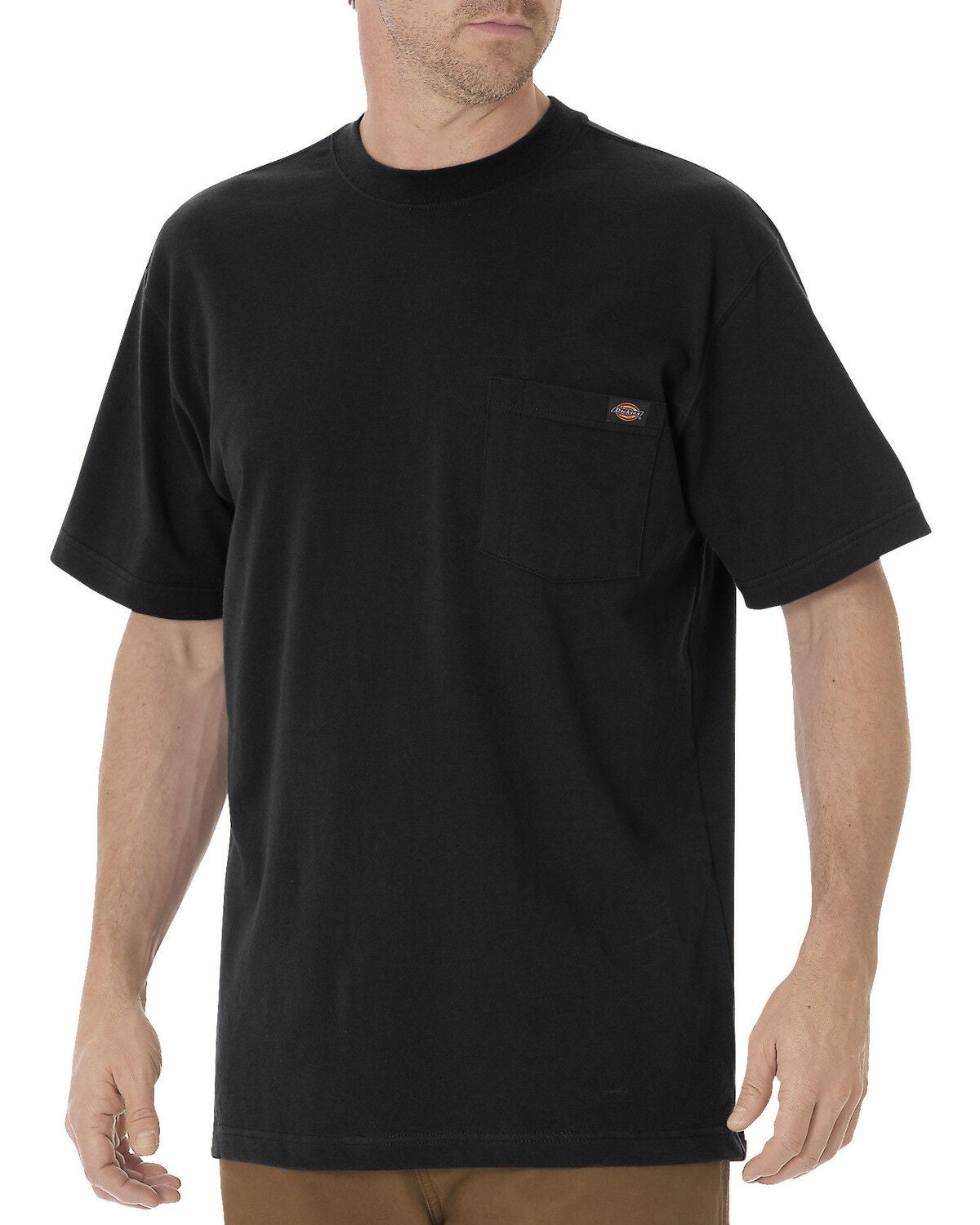 Dickies Men's Solid Heavyweight Short Sleeve Work T-Shirt - Big & Tall, Black, hi-res