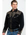 Scully Men's Black Embroidered Scroll Long Sleeve Western Shirt, Black, hi-res