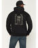 Image #1 - Lucky Brand Workwear Men's Flag Tracks Pullover Hooded Sweatshirt, Black, hi-res