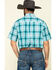 Cinch Men's Blue Large Plaid Short Sleeve Western Shirt , Blue, hi-res