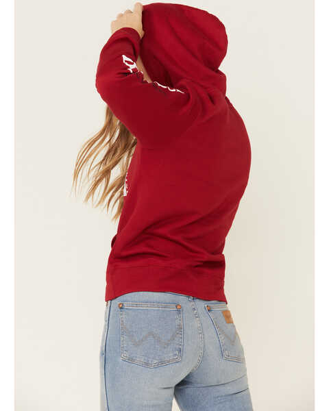 Image #5 - Brew City Beer Gear Women's Budweiser Graphic Hooded Sweatshirt , Red, hi-res