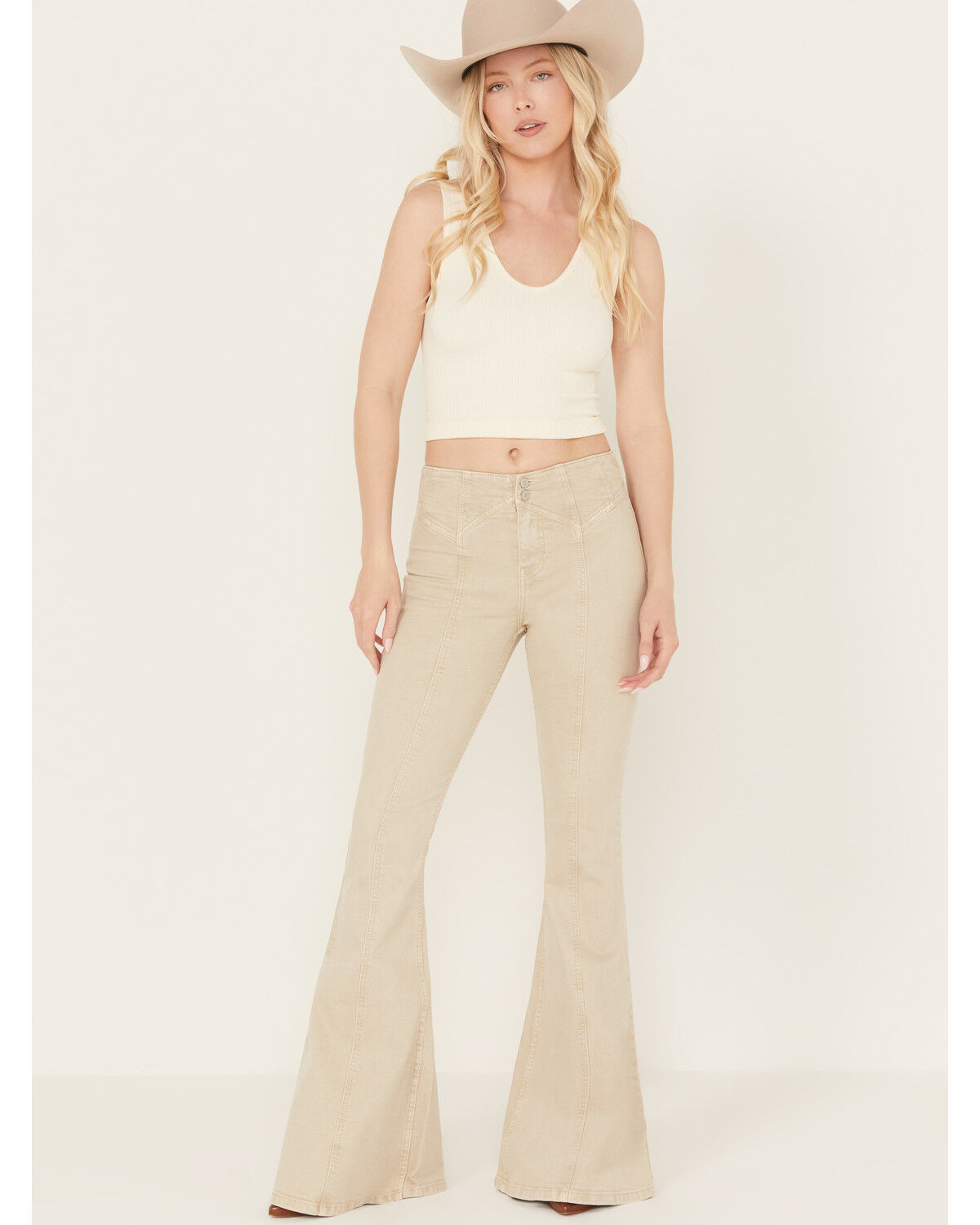 Image #1 - Shyanne Women's Moonstruck High Rise Pull On Super Flare Jeans, Grey, hi-res