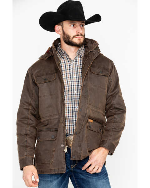 Image #1 - Outback Trading Co. Men's Langston 2-Way Fleece Jacket , Brown, hi-res