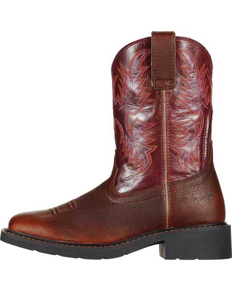 Ariat Krista Pull-On Work Boots - Steel Toe, Dark Brown, hi-res
