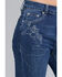 Image #3 - Grace in LA Women's Dark Wash Yeehaw Pocket Flare Stretch Denim Jeans, Dark Wash, hi-res