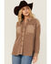 Image #2 - Cleo + Wolf Women's Candie Patchwork Long Sleeve Button-Down Shirt, Medium Brown, hi-res