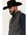 Image #2 - Powder River Outfitters Men's Heathered Wool Vest, Charcoal, hi-res