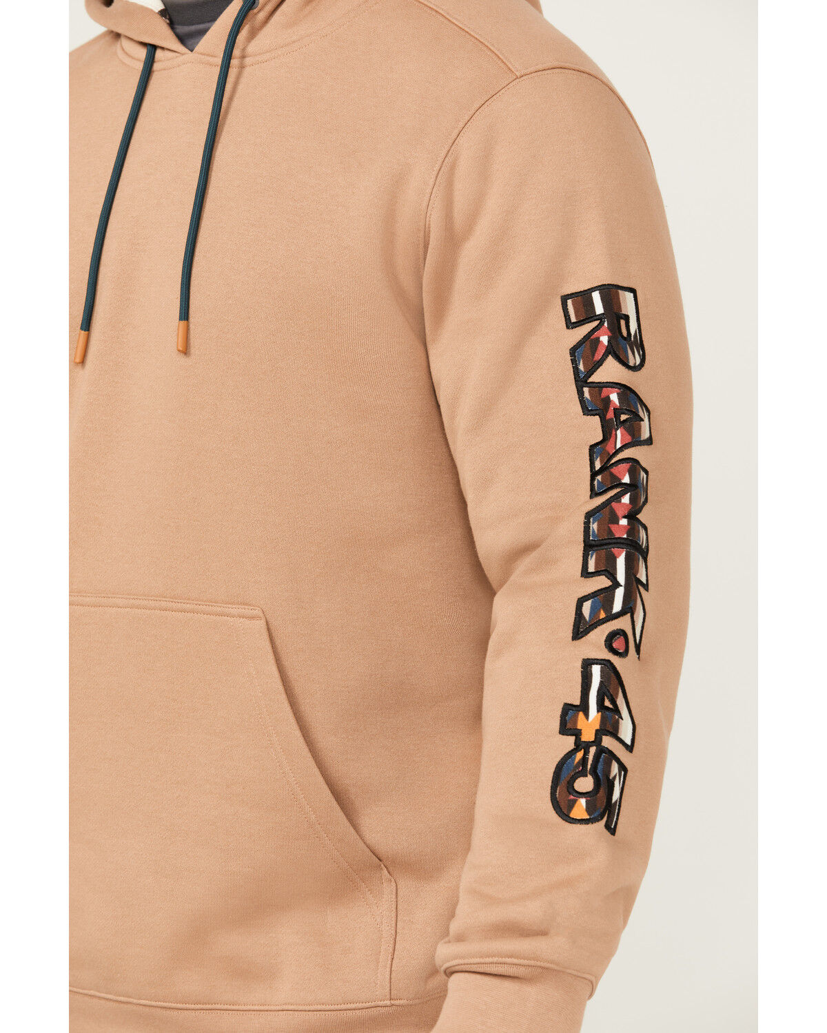 Image #3 - RANK 45® Men's Logo Southwestern Print Hooded Sweatshirt, Tan, hi-res