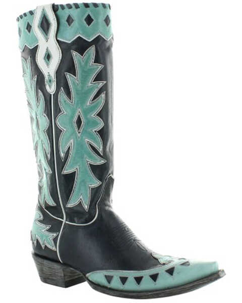Old Gringo Women's Miles City Western Boots - Snip Toe, Black/blue, hi-res