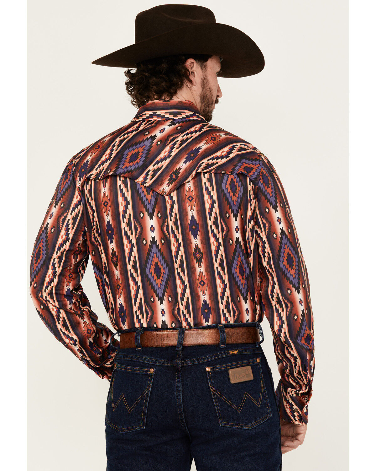 Image #4 - Rock & Roll Denim Men's Tek Southwestern Striped Long Sleeve Snap Western Shirt, Multi, hi-res